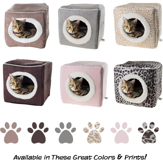 Petmaker Indoor Cat House with Removable Foam Cushion, Cat Cave for Puppies, Rabbits, Guinea Pigs, Hedgehogs and Other Small Animals, Grey Petmaker Indoor Cat House with Removable Foam Cushion, Cat Cave for Puppies, Rabbits, Guinea Pigs, Hedgehogs and Other Small Animals, Grey