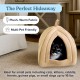 Petmaker Pet Bed, Igloo Soft Inner Tent with Concealed Cover for Cats, Kittens and Small Pets with Removable Cushion, Light Brown Petmaker Pet Bed, Igloo Soft Inner Tent with Concealed Cover for Cats, Kittens and Small Pets with Removable Cushion, Light Brown