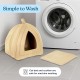 Petmaker Pet Bed, Igloo Soft Inner Tent with Concealed Cover for Cats, Kittens and Small Pets with Removable Cushion, Light Brown Petmaker Pet Bed, Igloo Soft Inner Tent with Concealed Cover for Cats, Kittens and Small Pets with Removable Cushion, Light Brown