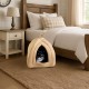 Petmaker Pet Bed, Igloo Soft Inner Tent with Concealed Cover for Cats, Kittens and Small Pets with Removable Cushion, Light Brown Petmaker Pet Bed, Igloo Soft Inner Tent with Concealed Cover for Cats, Kittens and Small Pets with Removable Cushion, Light Brown