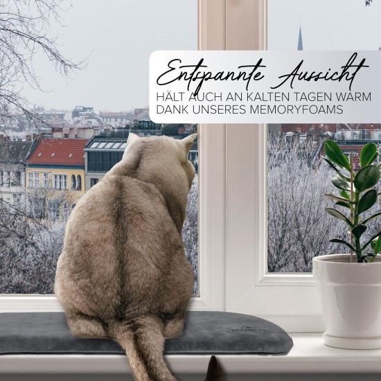 Petriumph® Cat Window Lounger Orthopaedic Cat Cushion and Cat Lounger in One Cat Bed Window Lounger for Cats Self-Heating Cat Blanket Cat Bed Window Sill Petriumph® Cat Window Lounger Orthopaedic Cat Cushion and Cat Lounger in One Cat Bed Window Lounger for Cats Self-Heating Cat Blanket Cat Bed Window Sill