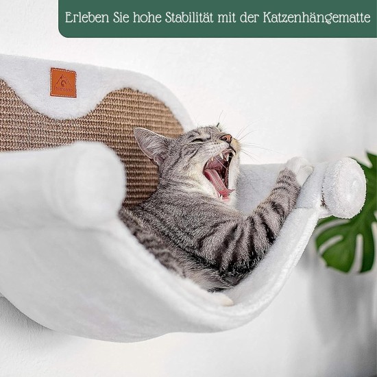 Pfotenolymp® Hammock for Cats Stable with Wall Mounting for Cats up to 10 kg | Cat Hammock Complete Set | Cat Bed Lounger Pfotenolymp® Hammock for Cats Stable with Wall Mounting for Cats up to 10 kg | Cat Hammock Complete Set | Cat Bed Lounger