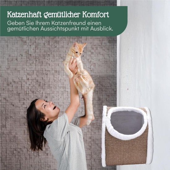 Pfotenolymp® Hammock for Cats Stable with Wall Mounting for Cats up to 10 kg | Cat Hammock Complete Set | Cat Bed Lounger Pfotenolymp® Hammock for Cats Stable with Wall Mounting for Cats up to 10 kg | Cat Hammock Complete Set | Cat Bed Lounger