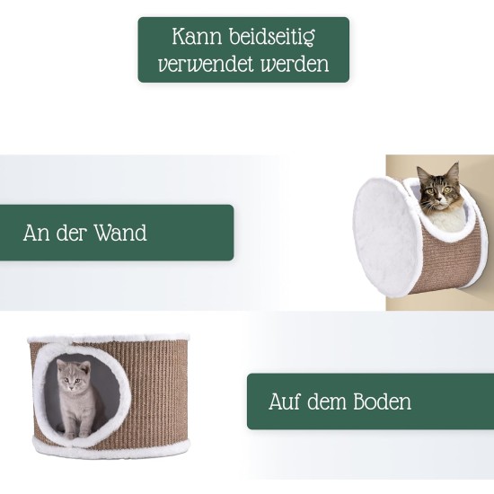 Pfotenolymp® Hammock for Cats Stable with Wall Mounting for Cats up to 10 kg | Cat Hammock Complete Set | Cat Bed Lounger Pfotenolymp® Hammock for Cats Stable with Wall Mounting for Cats up to 10 kg | Cat Hammock Complete Set | Cat Bed Lounger