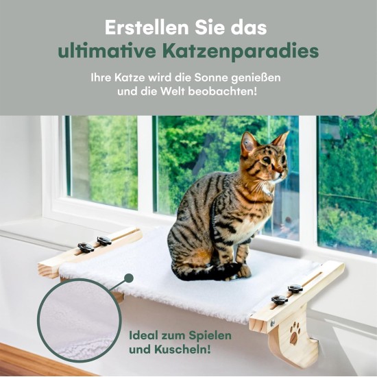 Pfotenolymp® Hammock for Cats Stable with Wall Mounting for Cats up to 10 kg | Cat Hammock Complete Set | Cat Bed Lounger Pfotenolymp® Hammock for Cats Stable with Wall Mounting for Cats up to 10 kg | Cat Hammock Complete Set | Cat Bed Lounger
