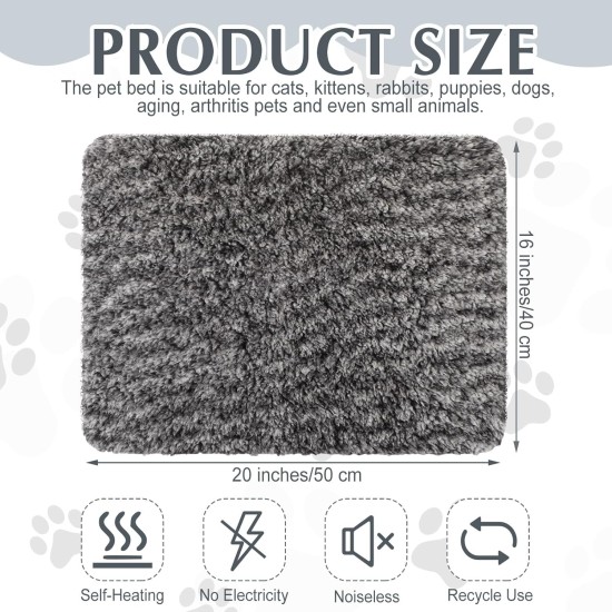 Photect 4 Self-Heating Cat Blankets, Self-Heating Blanket for Pets, Warm, Self-Warming, Washable, Pet, Dogs, Cats, Heat Blanket, Removable, Non-Slip Heat Mat (Grey) Photect 4 Self-Heating Cat Blankets, Self-Heating Blanket for Pets, Warm, Self-Warming, Washable, Pet, Dogs, Cats, Heat Blanket, Removable, Non-Slip Heat Mat (Grey)