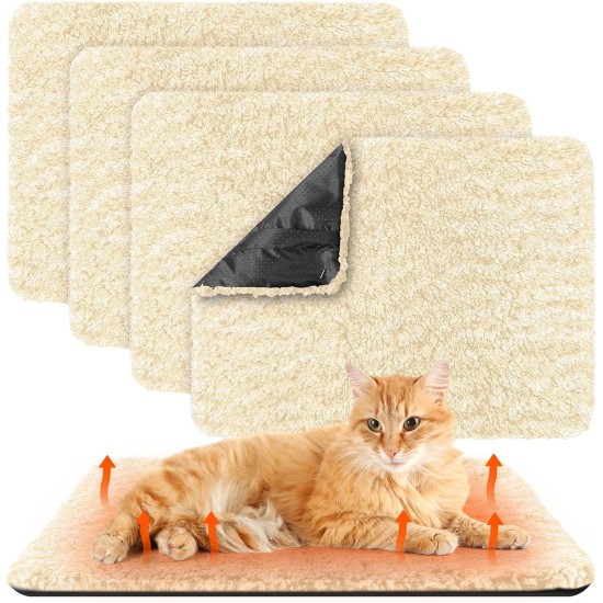 Photect 4 Self-Heating Cat Blankets, Self-Heating Blankets for Pets, Warm, Self-Warming, Washable, Pet, Dogs, Cats, Heat Blanket, Removable, Non-Slip Heat Mat (Beige, 40 x 50 cm) Photect 4 Self-Heating Cat Blankets, Self-Heating Blankets for Pets, Warm, Self-Warming, Washable, Pet, Dogs, Cats, Heat Blanket, Removable, Non-Slip Heat Mat (Beige, 40 x 50 cm)