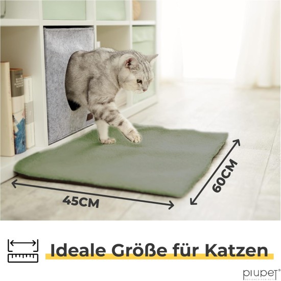 PiuPet® Self-Heating Cat Blanket, 60 x 45 cm, Electric Blanket without Electricity, Cat Warming Blanket, Electric Blanket for Cats without Electricity, Cat Blankets, Cat Cot, (for Cats, Green) PiuPet® Self-Heating Cat Blanket, 60 x 45 cm, Electric Blanket without Electricity, Cat Warming Blanket, Electric Blanket for Cats without Electricity, Cat Blankets, Cat Cot, (for Cats, Green)