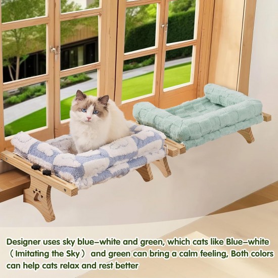 Quewoll Cat Window Perch, Cat Bed, Sturdy Hammock Window (Teal, 15) Quewoll Cat Window Perch, Cat Bed, Sturdy Hammock Window (Teal, 15)