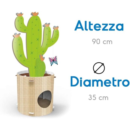Record Geranium Cat Scratching Post - Three Tier Structure - Vertical Bridge with Plush Lining and Sisal Exterior for Scratching - Dimensions: 30 x 30 x 65 (H) cm, Colour: Red Record Geranium Cat Scratching Post - Three Tier Structure - Vertical Bridge with Plush Lining and Sisal Exterior for Scratching - Dimensions: 30 x 30 x 65 (H) cm, Colour: Red