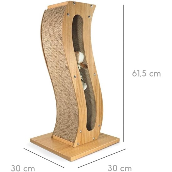 Record Geranium Cat Scratching Post - Three Tier Structure - Vertical Bridge with Plush Lining and Sisal Exterior for Scratching - Dimensions: 30 x 30 x 65 (H) cm, Colour: Red Record Geranium Cat Scratching Post - Three Tier Structure - Vertical Bridge with Plush Lining and Sisal Exterior for Scratching - Dimensions: 30 x 30 x 65 (H) cm, Colour: Red
