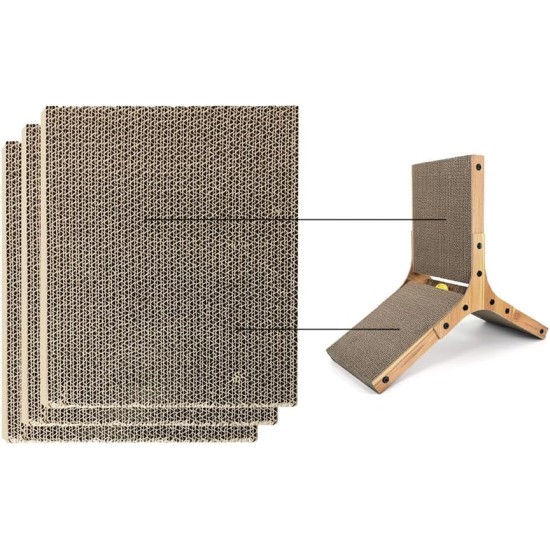 Record Geranium Cat Scratching Post - Three Tier Structure - Vertical Bridge with Plush Lining and Sisal Exterior for Scratching - Dimensions: 30 x 30 x 65 (H) cm, Colour: Red Record Geranium Cat Scratching Post - Three Tier Structure - Vertical Bridge with Plush Lining and Sisal Exterior for Scratching - Dimensions: 30 x 30 x 65 (H) cm, Colour: Red