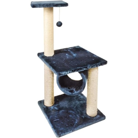 Record Geranium Cat Scratching Post - Three Tier Structure - Vertical Bridge with Plush Lining and Sisal Exterior for Scratching - Dimensions: 30 x 30 x 65 (H) cm, Colour: Red Record Geranium Cat Scratching Post - Three Tier Structure - Vertical Bridge with Plush Lining and Sisal Exterior for Scratching - Dimensions: 30 x 30 x 65 (H) cm, Colour: Red