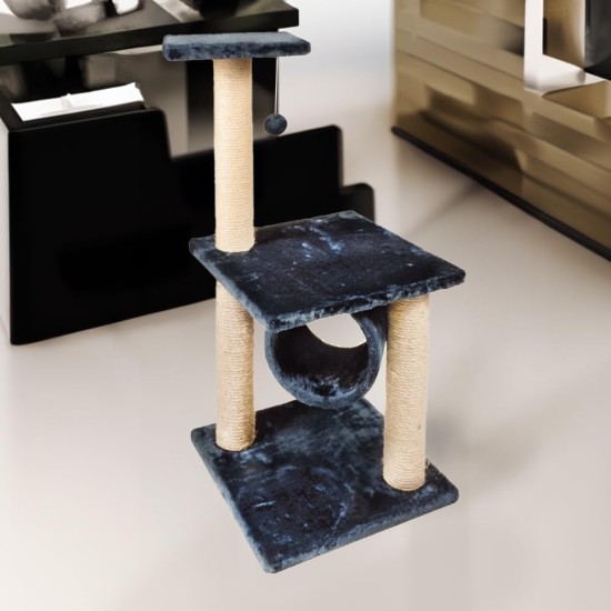 Record Geranium Cat Scratching Post - Three Tier Structure - Vertical Bridge with Plush Lining and Sisal Exterior for Scratching - Dimensions: 30 x 30 x 65 (H) cm, Colour: Red Record Geranium Cat Scratching Post - Three Tier Structure - Vertical Bridge with Plush Lining and Sisal Exterior for Scratching - Dimensions: 30 x 30 x 65 (H) cm, Colour: Red