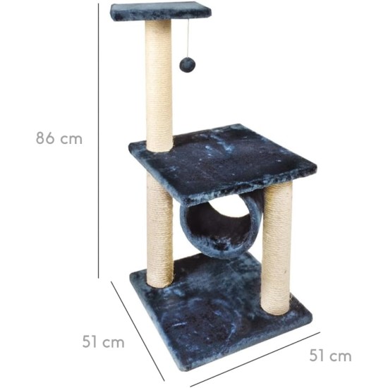 Record Geranium Cat Scratching Post - Three Tier Structure - Vertical Bridge with Plush Lining and Sisal Exterior for Scratching - Dimensions: 30 x 30 x 65 (H) cm, Colour: Red Record Geranium Cat Scratching Post - Three Tier Structure - Vertical Bridge with Plush Lining and Sisal Exterior for Scratching - Dimensions: 30 x 30 x 65 (H) cm, Colour: Red