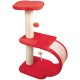 Record Geranium Cat Scratching Post - Three Tier Structure - Vertical Bridge with Plush Lining and Sisal Exterior for Scratching - Dimensions: 30 x 30 x 65 (H) cm, Colour: Red Record Geranium Cat Scratching Post - Three Tier Structure - Vertical Bridge with Plush Lining and Sisal Exterior for Scratching - Dimensions: 30 x 30 x 65 (H) cm, Colour: Red