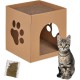 Relaxdays Cardboard Cat House with Scratching Board to Assemble Includes Catnip HBT: 30 x 30 x 30.5 cm, Brown Relaxdays Cardboard Cat House with Scratching Board to Assemble Includes Catnip HBT: 30 x 30 x 30.5 cm, Brown