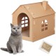 Relaxdays Cardboard Cat House with Scratching Board to Assemble with Catnip 46 x 36.5 x 42.5 cm Brown Relaxdays Cardboard Cat House with Scratching Board to Assemble with Catnip 46 x 36.5 x 42.5 cm Brown