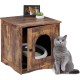 Relaxdays Cat Cabinet for Cat Litter Tray, Door with Open Entrance, Industrial Style, HBT 50 x 48 x 50 cm, Cat House, Brown Relaxdays Cat Cabinet for Cat Litter Tray, Door with Open Entrance, Industrial Style, HBT 50 x 48 x 50 cm, Cat House, Brown