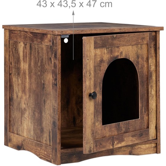 Relaxdays Cat Cabinet for Cat Litter Tray, Door with Open Entrance, Industrial Style, HBT 50 x 48 x 50 cm, Cat House, Brown Relaxdays Cat Cabinet for Cat Litter Tray, Door with Open Entrance, Industrial Style, HBT 50 x 48 x 50 cm, Cat House, Brown
