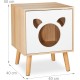 Relaxdays Cat Cabinet with Door, H x W x D: 50 x 40 x 40 cm, Hide Cat Litter Tray, Sleeping Area, Indoor Cat Chest of Drawers, Natural/White