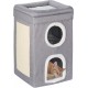 Relaxdays Cat Cave 2 Caves and 1 Open Level Cat Bed Square with Scratching Surface H x W x D: 63 x 40 x 40 cm Grey / White Relaxdays Cat Cave 2 Caves and 1 Open Level Cat Bed Square with Scratching Surface H x W x D: 63 x 40 x 40 cm Grey / White