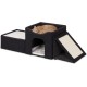 Relaxdays Cat Cave, Foldable, 3 Beds, Cat House with Scratching Surface, HBT: 36.5 x 112 x 41 cm, Cat Hideout, Black Relaxdays Cat Cave, Foldable, 3 Beds, Cat House with Scratching Surface, HBT: 36.5 x 112 x 41 cm, Cat Hideout, Black