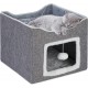Relaxdays Cat Cave, H x W x D: 32 x 40 x 40 cm, Scratching Area, Cat Toy, 2 Cat Cushions, Foldable Cat House, Grey Relaxdays Cat Cave, H x W x D: 32 x 40 x 40 cm, Scratching Area, Cat Toy, 2 Cat Cushions, Foldable Cat House, Grey