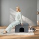 Relaxdays Cat Cave with Seat Cover, Foldable Stool, Hiding Place for Cats and Dogs, H x W x D: 38.5 x 64.5 x 37.5 cm, Grey Relaxdays Cat Cave with Seat Cover, Foldable Stool, Hiding Place for Cats and Dogs, H x W x D: 38.5 x 64.5 x 37.5 cm, Grey