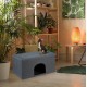Relaxdays Cat Cave with Seat Cover, Foldable Stool, Hiding Place for Cats and Dogs, H x W x D: 38.5 x 64.5 x 37.5 cm, Grey Relaxdays Cat Cave with Seat Cover, Foldable Stool, Hiding Place for Cats and Dogs, H x W x D: 38.5 x 64.5 x 37.5 cm, Grey