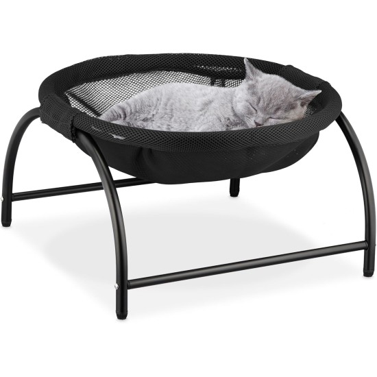 Relaxdays Cat Hammock Standing Raised Cat Hammock Hammock H25 x 44 x 42 cm Cat Bed with Stand Black Relaxdays Cat Hammock Standing Raised Cat Hammock Hammock H25 x 44 x 42 cm Cat Bed with Stand Black