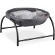 Relaxdays Cat Hammock Standing Raised Cat Hanging Chair H x W x D 25 x 44 x 42 cm Cat Bed Dark Grey/Black