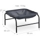 Relaxdays Cat Hammock, Standing, Raised Cat Hanging Chair, H x W x D: 27 x 45 x 45 cm, Cat Bed with Stand, Grey/Black