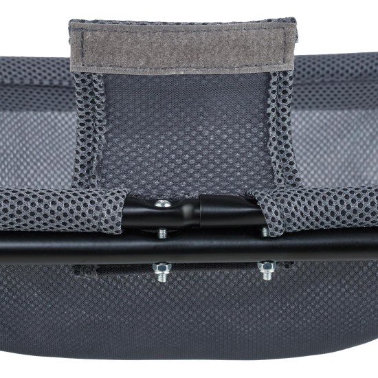 Relaxdays Cat Hammock, Standing, Raised Cat Hanging Chair, H x W x D: 27 x 45 x 45 cm, Cat Bed with Stand, Grey/Black Relaxdays Cat Hammock, Standing, Raised Cat Hanging Chair, H x W x D: 27 x 45 x 45 cm, Cat Bed with Stand, Grey/Black