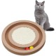 Relaxdays Cat Scratching Board, Diameter 27.5 cm, MDF & Sisal, Cat Toy Activity Scratching Round with Marble Rack, Natural, 2.5 x Relaxdays Cat Scratching Board, Diameter 27.5 cm, MDF & Sisal, Cat Toy Activity Scratching Round with Marble Rack, Natural, 2.5 x