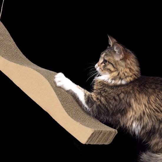 Relaxdays Cat Scratching Cardboard Wavy with Catnip Cat Toy Corrugated Cardboard for Hanging Height 5.5 x 45.5 x 12 cm Brown Relaxdays Cat Scratching Cardboard Wavy with Catnip Cat Toy Corrugated Cardboard for Hanging Height 5.5 x 45.5 x 12 cm Brown
