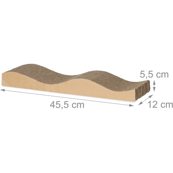 Relaxdays Cat Scratching Cardboard Wavy with Catnip Cat Toy Corrugated Cardboard for Hanging Height 5.5 x 45.5 x 12 cm Brown Relaxdays Cat Scratching Cardboard Wavy with Catnip Cat Toy Corrugated Cardboard for Hanging Height 5.5 x 45.5 x 12 cm Brown