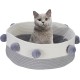 Relaxdays Cesta de algodón para Gatos Cat Bed, Cats & Small Dogs, H x D: 16.5 x 41 cm, Pompoms, Cotton, Braided Cat Basket, Grey/White Relaxdays Cesta de algodón para Gatos Cat Bed, Cats & Small Dogs, H x D: 16.5 x 41 cm, Pompoms, Cotton, Braided Cat Basket, Grey/White
