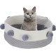 Relaxdays Cesta de algodón para Gatos Cat Bed, Cats & Small Dogs, H x D: 16.5 x 41 cm, Pompoms, Cotton, Braided Cat Basket, Grey/White Relaxdays Cesta de algodón para Gatos Cat Bed, Cats & Small Dogs, H x D: 16.5 x 41 cm, Pompoms, Cotton, Braided Cat Basket, Grey/White