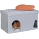 Relaxdays Foldable Cat Cave 100 kg Load Capacity Bench Lid Cushion H x W x D: 40.5 x 72 x 40.5 cm Animal Hideaway Grey Relaxdays Foldable Cat Cave 100 kg Load Capacity Bench Lid Cushion H x W x D: 40.5 x 72 x 40.5 cm Animal Hideaway Grey