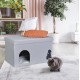 Relaxdays Foldable Cat Cave 100 kg Load Capacity Bench Lid Cushion H x W x D: 40.5 x 72 x 40.5 cm Animal Hideaway Grey Relaxdays Foldable Cat Cave 100 kg Load Capacity Bench Lid Cushion H x W x D: 40.5 x 72 x 40.5 cm Animal Hideaway Grey