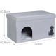 Relaxdays Foldable Cat Cave 100 kg Load Capacity Bench Lid Cushion H x W x D: 40.5 x 72 x 40.5 cm Animal Hideaway Grey Relaxdays Foldable Cat Cave 100 kg Load Capacity Bench Lid Cushion H x W x D: 40.5 x 72 x 40.5 cm Animal Hideaway Grey