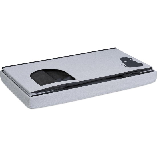 Relaxdays Foldable Cat Cave 100 kg Load Capacity Bench Lid Cushion H x W x D: 40.5 x 72 x 40.5 cm Animal Hideaway Grey Relaxdays Foldable Cat Cave 100 kg Load Capacity Bench Lid Cushion H x W x D: 40.5 x 72 x 40.5 cm Animal Hideaway Grey
