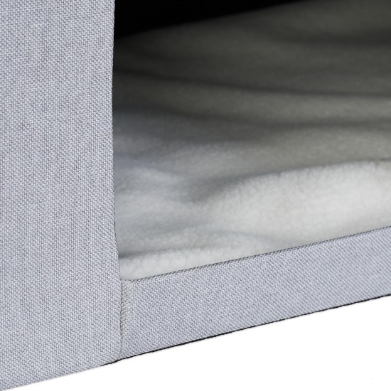 Relaxdays Foldable Cat Cave 100 kg Load Capacity Bench Lid Cushion H x W x D: 40.5 x 72 x 40.5 cm Animal Hideaway Grey Relaxdays Foldable Cat Cave 100 kg Load Capacity Bench Lid Cushion H x W x D: 40.5 x 72 x 40.5 cm Animal Hideaway Grey