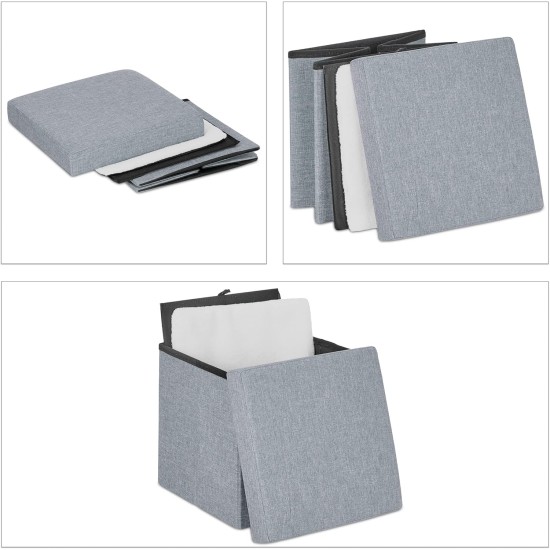 Relaxdays Foldable Cat Cave Heavy Duty Bench, Indoor Cat Furniture, Animal Hideout, H x W x D: 38.5 x 74.5 x 37 cm, Grey Relaxdays Foldable Cat Cave Heavy Duty Bench, Indoor Cat Furniture, Animal Hideout, H x W x D: 38.5 x 74.5 x 37 cm, Grey