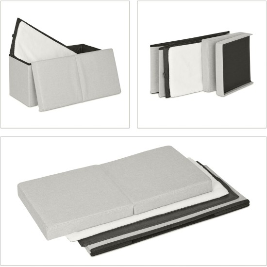 Relaxdays Foldable Cat Cave Heavy Duty Bench, Indoor Cat Furniture, Animal Hideout, H x W x D: 38.5 x 74.5 x 37 cm, Grey Relaxdays Foldable Cat Cave Heavy Duty Bench, Indoor Cat Furniture, Animal Hideout, H x W x D: 38.5 x 74.5 x 37 cm, Grey