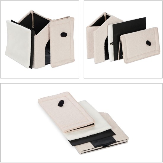 Relaxdays Foldable Cat Cave Heavy Duty Bench, Indoor Cat Furniture, Animal Hideout, H x W x D: 38.5 x 74.5 x 37 cm, Grey Relaxdays Foldable Cat Cave Heavy Duty Bench, Indoor Cat Furniture, Animal Hideout, H x W x D: 38.5 x 74.5 x 37 cm, Grey