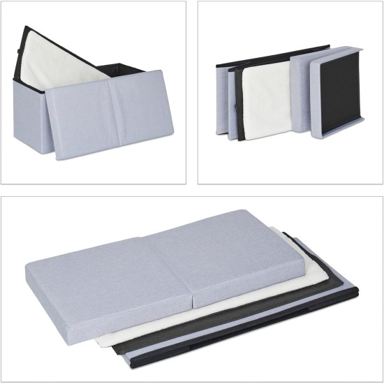 Relaxdays Foldable Cat Cave Heavy Duty Bench, Indoor Cat Furniture, Animal Hideout, H x W x D: 38.5 x 74.5 x 37 cm, Grey Relaxdays Foldable Cat Cave Heavy Duty Bench, Indoor Cat Furniture, Animal Hideout, H x W x D: 38.5 x 74.5 x 37 cm, Grey