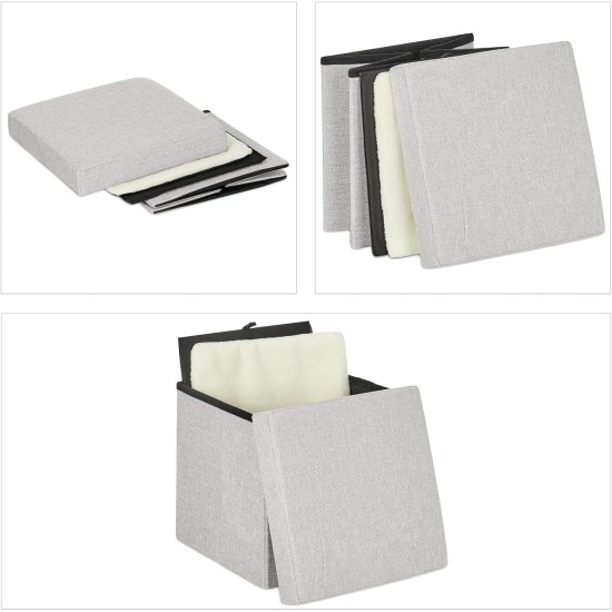 Relaxdays Foldable Cat Cave Heavy Duty Bench, Indoor Cat Furniture, Animal Hideout, H x W x D: 38.5 x 74.5 x 37 cm, Grey Relaxdays Foldable Cat Cave Heavy Duty Bench, Indoor Cat Furniture, Animal Hideout, H x W x D: 38.5 x 74.5 x 37 cm, Grey