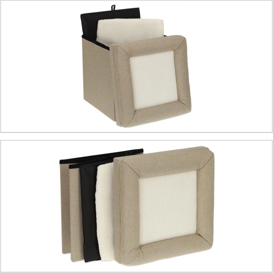 Relaxdays Foldable Cat Cave Heavy Duty Bench, Indoor Cat Furniture, Animal Hideout, H x W x D: 38.5 x 74.5 x 37 cm, Grey Relaxdays Foldable Cat Cave Heavy Duty Bench, Indoor Cat Furniture, Animal Hideout, H x W x D: 38.5 x 74.5 x 37 cm, Grey
